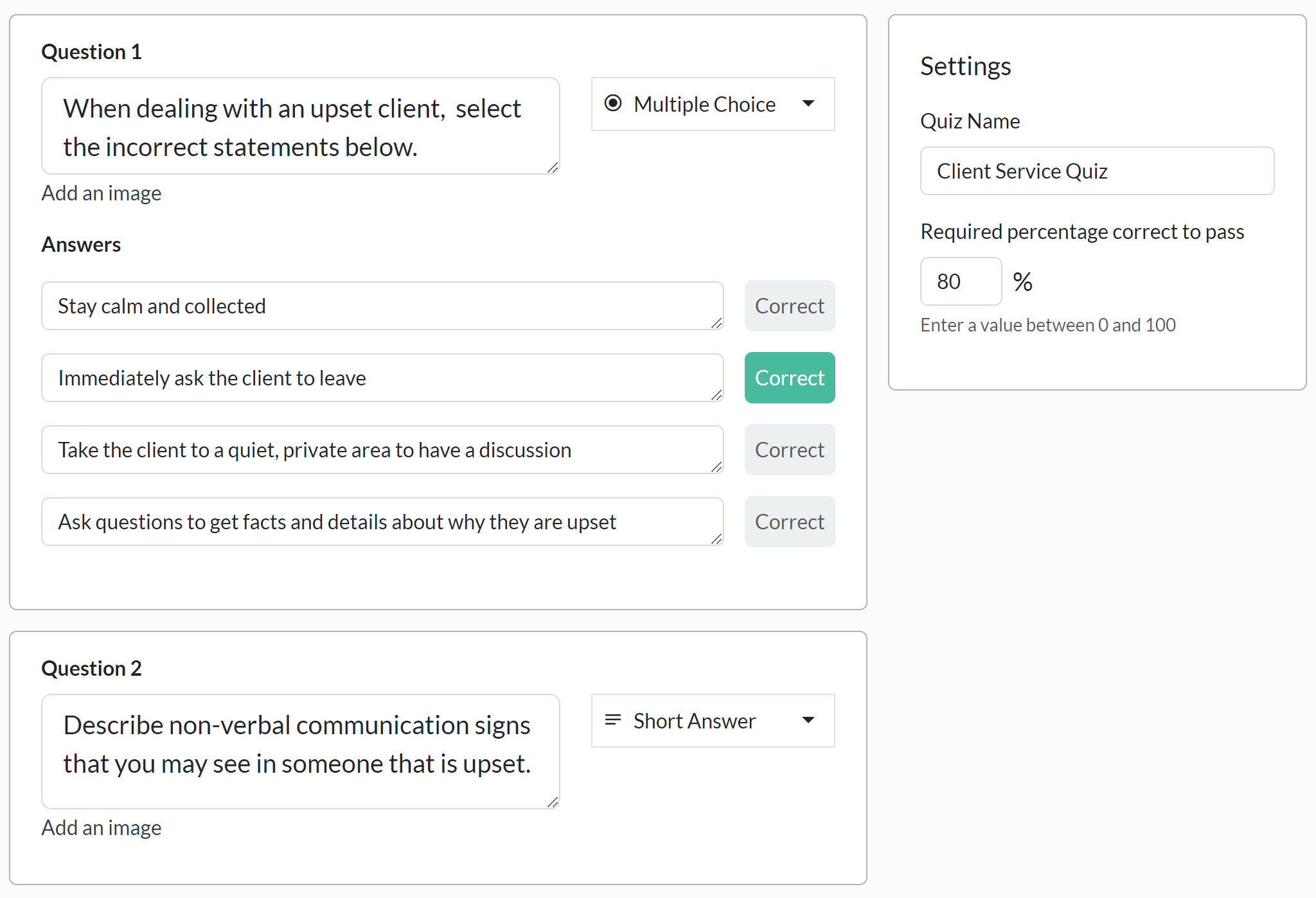 quiz editor